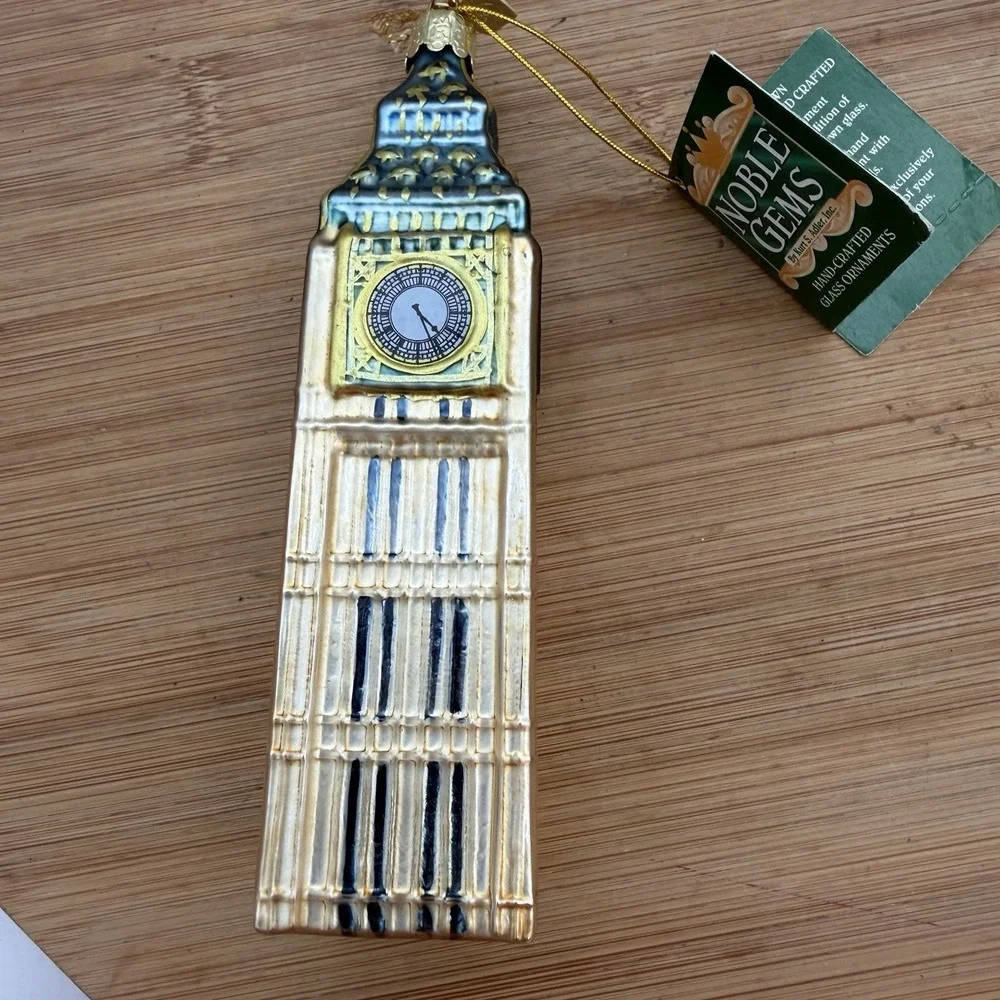 Kurt Adler 5-1/2-Inch Noble Gems Glass Big Ben Ornament‎